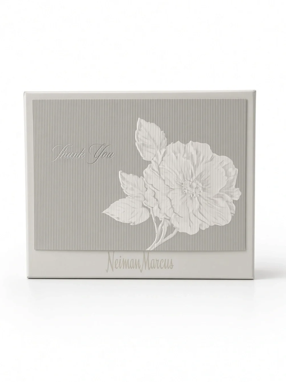 Neiman Marcus “Thank You” Cards 14 Notecards & Envelopes Floral Gray NEW